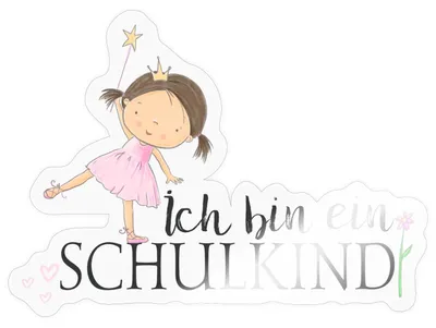 Produktbild von Spreadshirt Einschulung Ich Bin ein Schulkind Prinzessin Sticker Aufkleber, 10 x 10 cm, Transparent glänzend