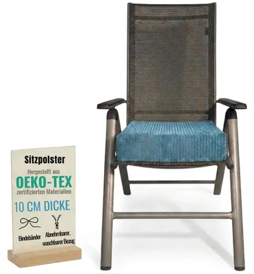 Obrázok produktu pre Pillows24 - Vankúš na sedenie 40x40 cm 10 cm hrubý z manšestru | penový vankúš na stoličku s prateľným poťahom | pre seniorov a deti | vankúš na stoličku, vankúš na podlahu