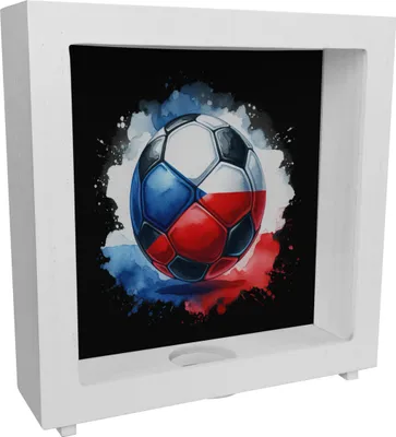 Produktbild von Fußball Tschechien Flagge Rahmen Spardose aus Holz
