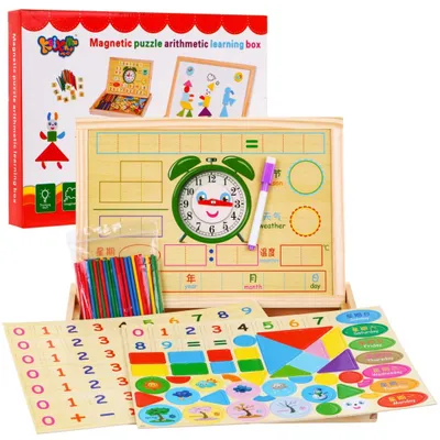 Produktbild von Magnetische Holztafel für Kinder ab 3 Jahren. Lernset + Zubehör