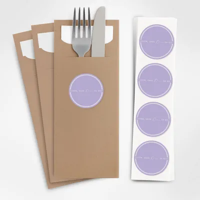 Produktbild von ITENGA 24x Bestecktaschen Schön dass du da bist V3 flieder