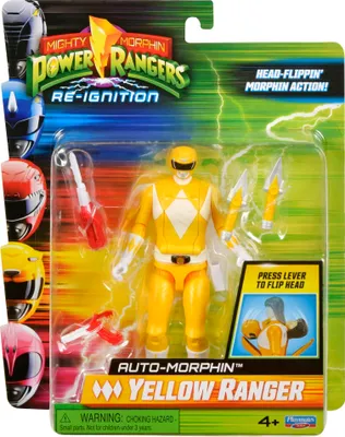 Zdjęcie produktu dla Power Rangers Auto-Morphin Yellow Ranger Figure, 4 lat(a), Żółty, Plastik