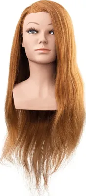 Produktbild von Efalock Übungskopf Mila Humanhaar hellbraun 60 cm
