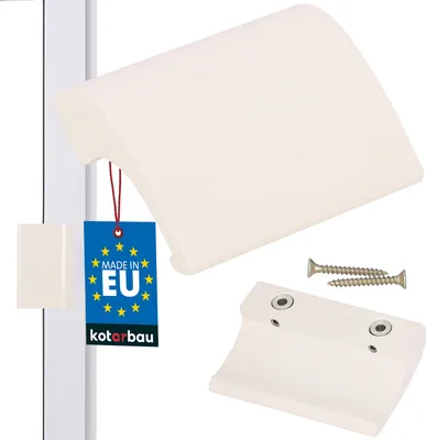 Produktbild von KOTARBAU Balkontürgriff Aluminium Balkongriff Weiss 9001Terrassentürgriff DE LUXE Sicher Raucher Türoptik Schließen Griffmuschel Universal Ziehgriff