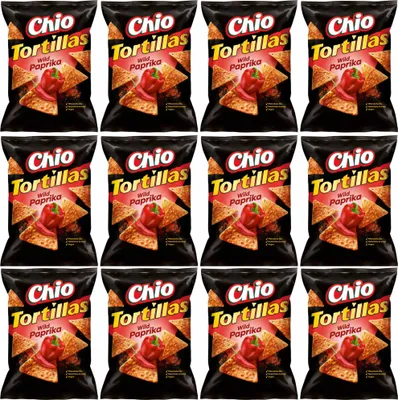 Produktbild von Chio Tortillas Chips Wild Paprika (12x110g Packung) VPE