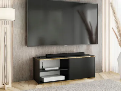 Produktbild von KierMoebel Tv Schrank EDI 2, Modern Lowboard Schwarz 104,9x42x38,8 cm