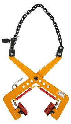 Image de Pince de traction pour palettes, capacité de charge élevée, mécanisme de préhension polyvalent, jaune