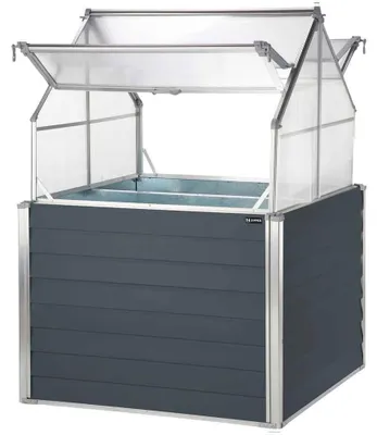 Produktbild von ZIPPER ZI-BGWH169 Balkon Gewächshaus Mini-Gewächshaus 120x120x169 cm anthrazit