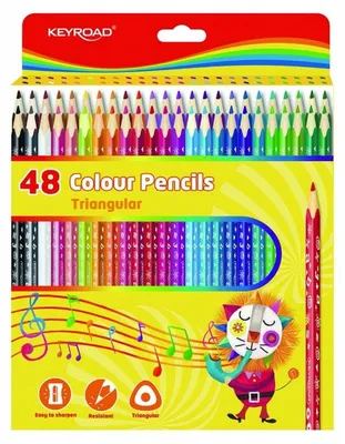 Immagine prodotto di Pastelli KEYROAD in legno, 48 pezzi, assortimento di colori