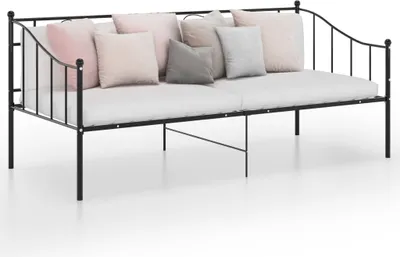 Zdjęcie produktu dla The Living Store Sofa rozkładana Czarna metalowa rama łóżka 90x200 cm