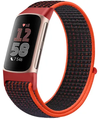 Productafbeelding van Nylon Armband voor Fitbit Charge 6 en Charge 5 - Sport Loop Vervangband