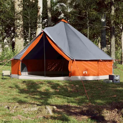 Zdjęcie produktu dla vidaXL Namiot rodzinny Tipi 12 osób Szaro-pomarańczowy Wodoodporny