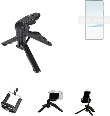 Produktbild von K-S-Trade Stativ Tisch-Ständer Dreibein Handy-Stativ Ständer kompatibel mit nubia Z50 Ultra Mini-Stativ Smartphone Tripod Handy-Stativ aus Plastik
