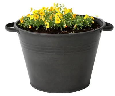 Produktbild von Mega Collections Pflanzentopf Farmer -Zink - schwarz - D31 X 21 cm