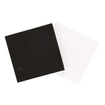 Two square filters, one black and one white, are placed on a white background.