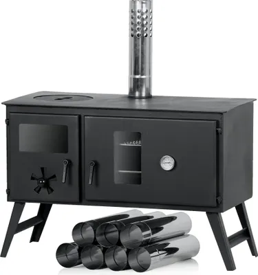 Produktbild von Stanová piecka CampFeuer | 28,5 x 58,5 x 260 cm | Vykurovacie teleso do stanu, piecka na drevo na kempovanie