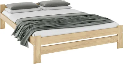 Obrázok produktu pre Drevený lamelový rošt na manželskú posteľ Borovicová posteľ Manželská posteľ 180x200cm s matracom zo studenej peny