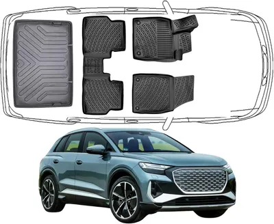 Produktbild von 3D Fußmatten & Kofferraumwanne Set Kompatibel mit Audi Q4 e-tron 2021-