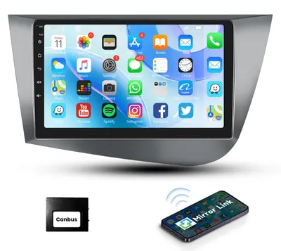 Immagine prodotto di Autoradio con GPS e schermo touchscreen da 9 pollici per Seat Leon dal 2005 al 2012