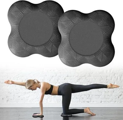 Obrázek produktu pro Sada dvou ergonomických kolenních polštářů Unyqoos® o rozměrech 20 x 20 cm – prodyšné, elastické polštářky vhodné pro jógu a pilates, chrání kolena, zápěstí a lokty