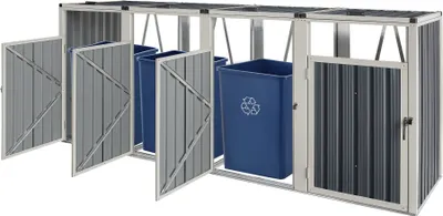 Obrázok produktu pre Box na odpadky "Tarbek" na 4 tony Kryt na odpadky Oceľový pozinkovaný box antracitový 121x292x82cm