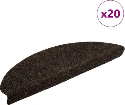 Obrázek produktu pro Schodové rohože samolepicí 20 ks 65 x 21 x 4 cm tmavě hnědé, půlkulaté, velké