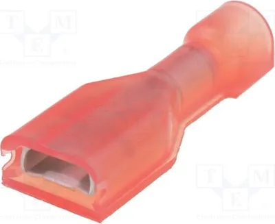 Image de Connecteur à sertir : plat, 0,3 ÷ 0,9 mm², 0,8 mm, 4,8 mm, femelle, isolé, référence 2-520194-2. Connecteur isolé