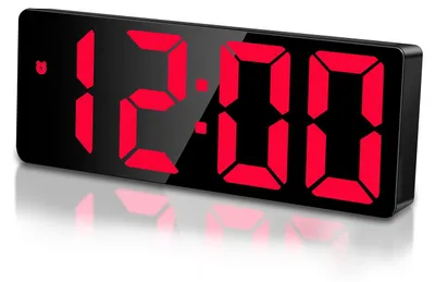 Digitaler LED-Wecker mit Temperatur, Schlummerfunktion, rot, 17 cm
