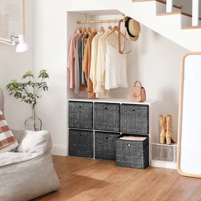 Obrázek produktu pro SONGMICS Úložný box, sada 6 kusů, organizační boxy z netkané textilie s rukojetí