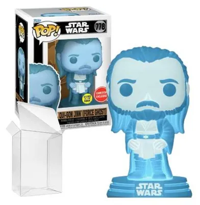 Produktbild von Funko Pop! Star Wars : Qui-Gon Jinn (Force Ghost) #778 Glows in the Dark GameStop Exclusive