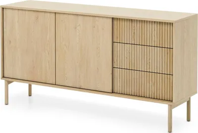 Zdjęcie produktu dla FURNLUX Tavo kredens dębowy 154cm / Kolor główny: beżowy / Wymiary: 154 x 80 x 40 cm