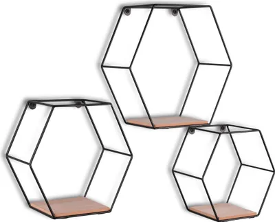 Produktbild von 3er Set Wandregal, Metall schwarz, verschiedene Größe