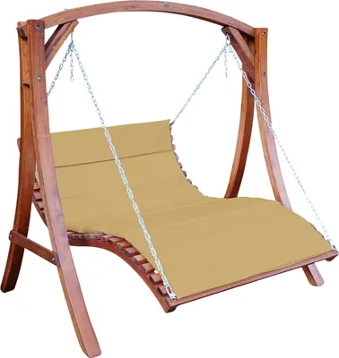 Produktbild von ALEOS. Design Hollywoodliege Hollywoodschaukel Aruba-OD aus Holz Lärche ohne Dach BRAUN