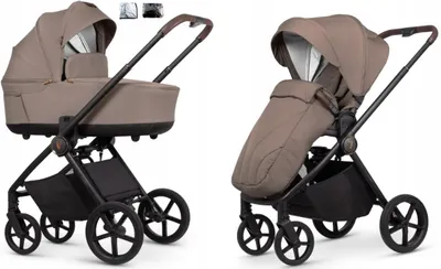 Produktbild von Kinderwagen 2-in-1 Venicci Claro Almond mit Adapter, Aluminiumrahmen, Gelräder