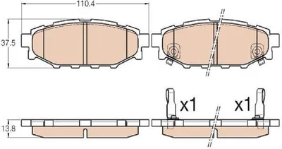 Produktbild von TRW Bremsbeläge Satz Hinten für SUBARU FORESTER (SH) GDB3568