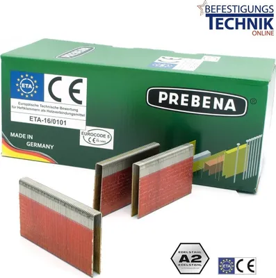 Image de Prebena Q80CRFHA-ETA Q-6774 80mm Agrafes inoxydables A2 Haubold PN 9180 XII SD Senco SQS55XP-S Kl-39