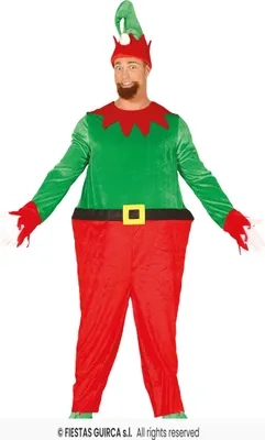 Immagine prodotto di Divertente costume da folletto natalizio paffuto per il Natale 2026,