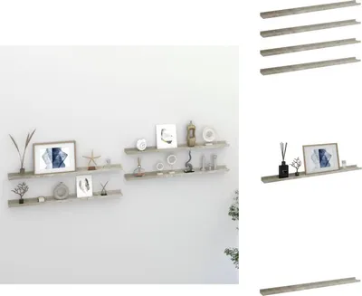 Produktbild von vidaXL Wandregale 4 Stk. Betongrau 100x9x3 cm -  Wandregale