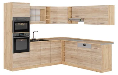 Obrázok produktu pre Rohová kuchyňa Vicco R-Line Sonoma/Dub Goldkraft 247 x 237 cm bez pracovnej dosky, Model 53758