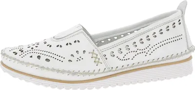 Produktbild von Andrea Conti Damen Slipper Leder Lochmuster Folk Boho 1885909, Größe:39 EU, Farbe:Weiß
