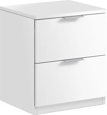 Immagine prodotto di Dmora Comodino Artiglio 33.5x38x45h cm Bianco, 2 Cassetti Apertura Scorrevole