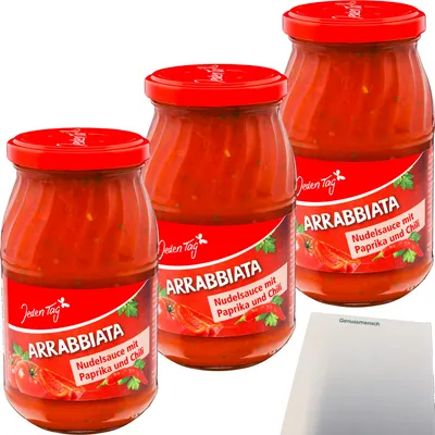 Produktbild von Jeden Tag Nudelsauce all'Arrabbiata 3er Pack (3x420g Glas) + usy Block