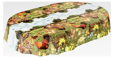 Produktbild von Wachstuchtischdecke Oval 140 x 180 cm