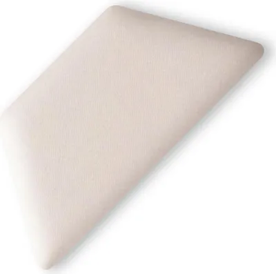 Produktbild von TAPHICEROS Halb Hex Wandpaneel Polsterpaneel, 30x15 cm, Oben/Unter, 1stk, SWING 1, Weiß, Wandkissen Halb Hexagon Wandpolster Kopfteil für Bett Gepolstert Polsterplatte