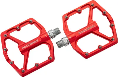 Immagine prodotto di ROCKBROS Pedali MTB 9/16" Alluminio per MTB City e-Bike BMX Piattaforma Rosso DHL
