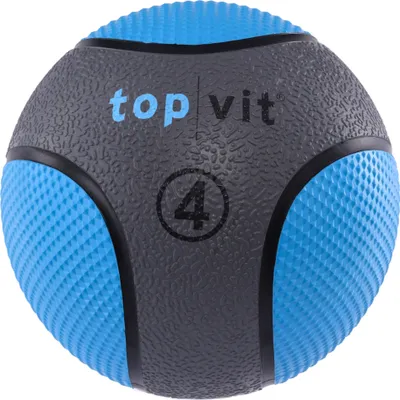 Produktbild von top | vit Medizinball, Slamball, Gewichtsball mit Gummioberfläche in Studio Qualität - 4kg, hellblau