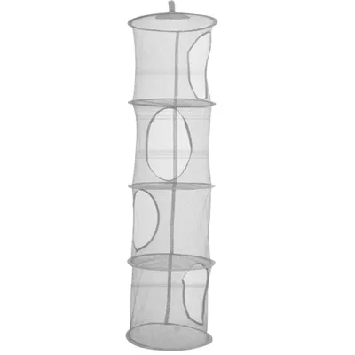 Produktbild von 4 Schichten Mesh Folding Kinderspielzeug Lagerregal Hanges Korb Sundies Organizer-Grau