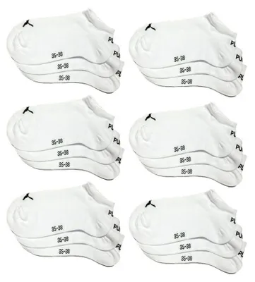 Obrázok produktu pre Ponožky Puma Sneaker Socken Plain, biela, balenie 18 kusov, veľkosť: 43-46