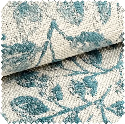 Produktbild von novely® exquisit FLORENZ - Polsterstoff im Leinen-Look mit Blumenmuster - Schwer entzündbarer Möbelstoff - Pflegeleichte Meterware 1lfm - Farbe: 04 Blau Petrol