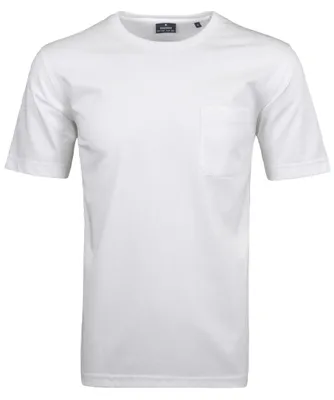 Ragman T-Shirt mit Brusttasche in weiß